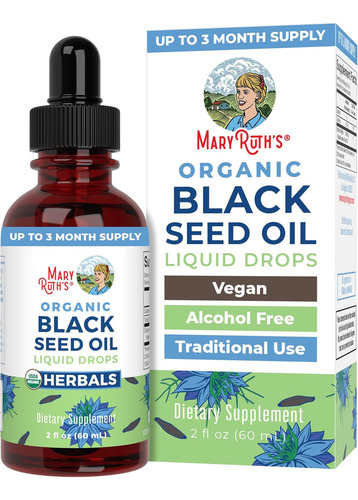 Mary Ruth's Aceite De Semilla De Comino Negro 60ml Sabor Sin Sabor