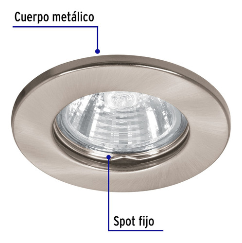 Luminario Redondo Satín Spot Fijo S/lámpara Volteck 46614 Satín