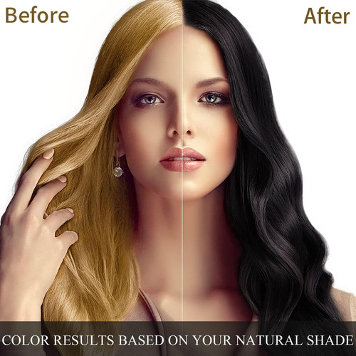 Ivnil Meidu Black Hair Dye Shampoo 3 En 1 Para Cobertura De