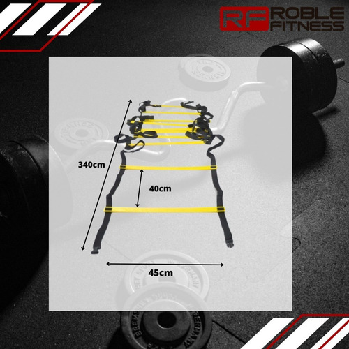 Imagen 4 de 9 de Kit Entrenamiento Escalera Coordinacion Cono Aro Soga Salto