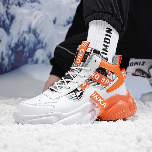 Zapatillas Deportivas Altas Para Correr Con Forro Polar De Invierno Para Hombre