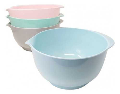 Bowl Con Pico Vertedor Y Asa Colores Pastel Mediano Color Celeste gris rosa verda