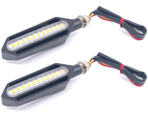 Pisca Seta Sequencial Moto Traseira Led Amarela + Vermelha 