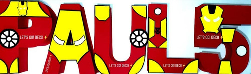 Letras 3d Superhéroes | Avengers Iron Man (30cm) Candy Bar