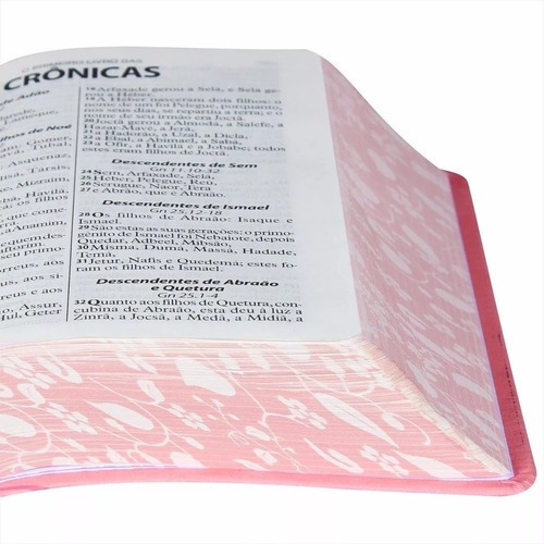 Imagem 2 de 5 de Bíblia Sagrada Feminina Letra Grande Borda Florida Compacta