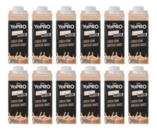 Yopro Danone Batata Doce Com Coco 15g Proteina - 12 Unidades