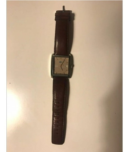 Relógio Lacoste Original Com Pulseira De Couro Marrom