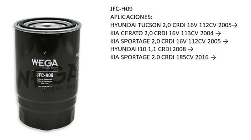 Filtro De Combustible Kia Cerato Sportage Hyundai Tucson 2.0