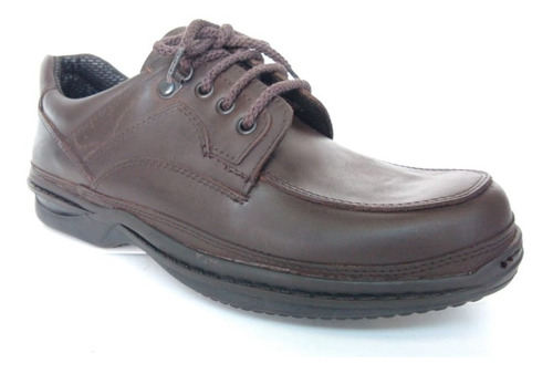 Zapato Cuero Hombre Horma Ancha Acordonado Art 406 Marron