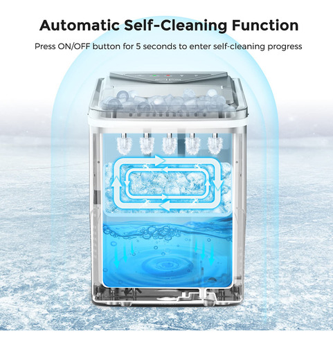 Máquina De Hielo Para Encimera Función De Autolimpieza Color