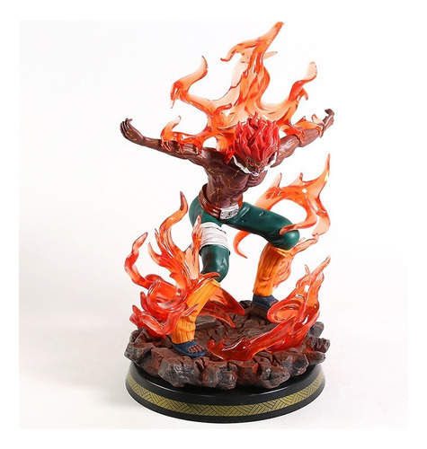 Action Figure Naruto Might Guy 8 Portões Com Led Gk 31cm