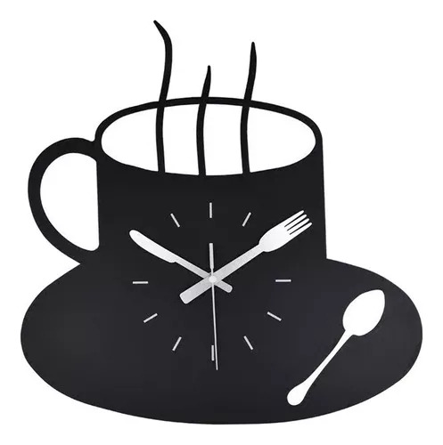 Reloj De Pared Con Diseño Moderno, Taza De Café Para Cocina
