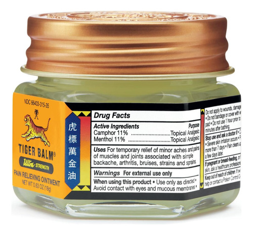 Tiger Balm Pomada Extra Fuerte Para Dolor De Muscular 18g