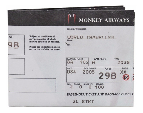 Billetera De Papel Tyvek® - By Monkey Wallets®  Boardingpass