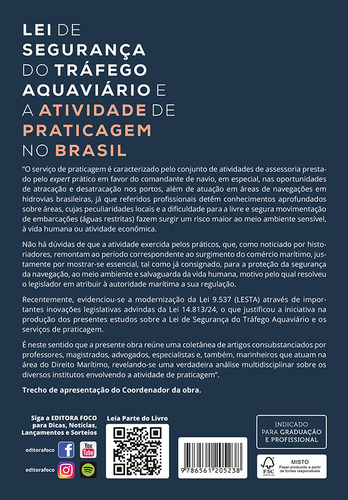 Lei De Segurança Do Tráfego Aquaviário E A Atividade De Praticagem No Brasil - 1ª Ed - 2025