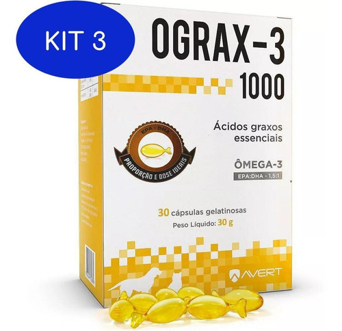 Kit 3 Ograx-3 1000 Mg