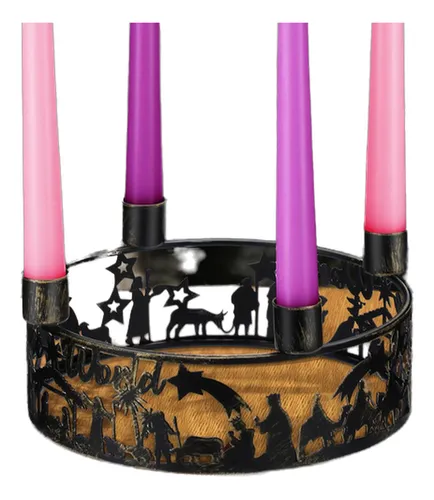 comprar Anillo Para Velas Escena De Natividad Metal Decoración Rústi