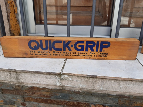 Cartel Publicidad De Madera Quick Grip 45 X 8 X 5 Cns