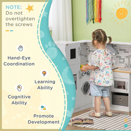 Qaba Cocina De Madera Para Niños, Cocina De Juego De Simulac
