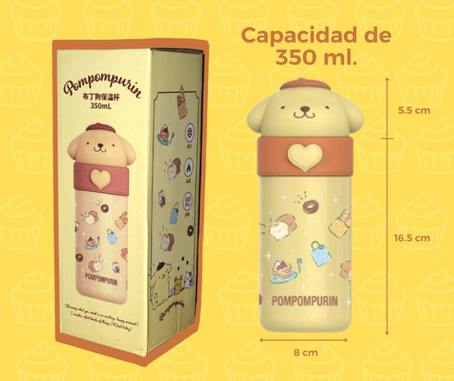 Termo Hello Kitty Sanrio Botella De Agua Para Niño Niña Color Amarillo