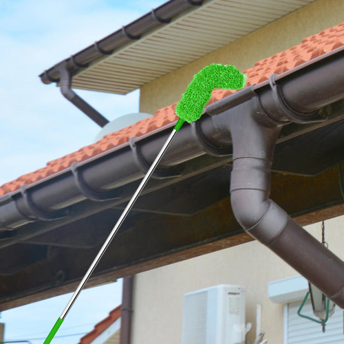 Cepillo Para Canalón Poste Telescópico De 45 Cm A Verde