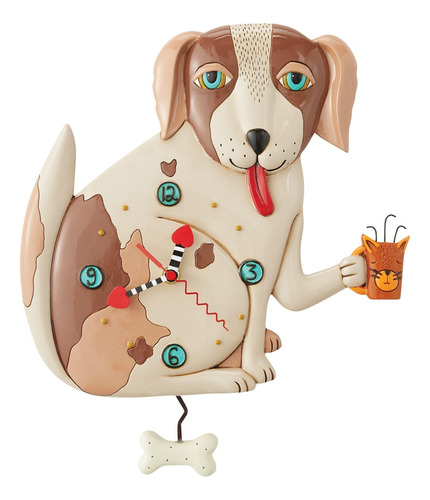 Enesco Allen Designs - Reloj Para Perro Sin Huesos, 12.6 Pul