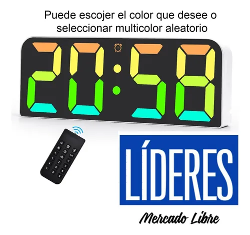 Reloj Digital Led Para Pared O Mesa Que Cambia De Color MercadoLibre