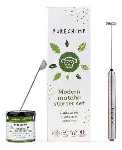 Purechimp Moderno Juego De Matcha - Kit De Inicio Con Batido