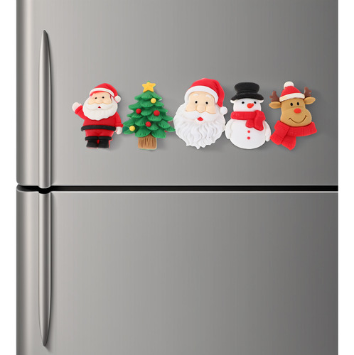 Abalorios Magnéticos De Navidad Para Nevera, 5 Unidades