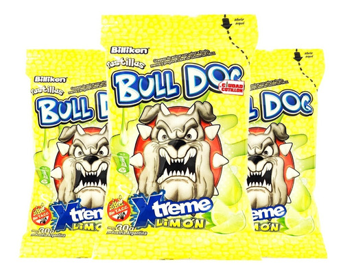 Pastillas Bull Dog Limón Ácidas Xtreme Caja X12 30g- Cc