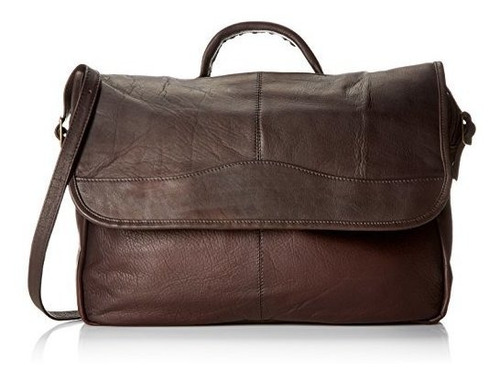 Maletín - David King & Co. Porthole Briefcase Simple, Cafe, 