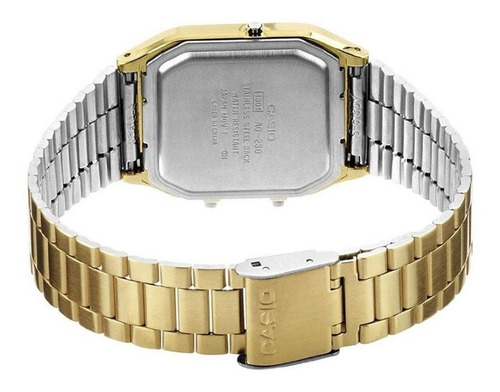 Relogio Casio Vintage Analógico E Digital Dourado Aq-230