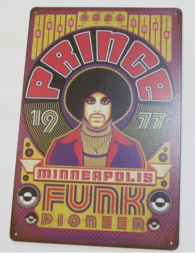 Poster Cartel Placa Prince Minneapolis Funk Pionner Rock Bar