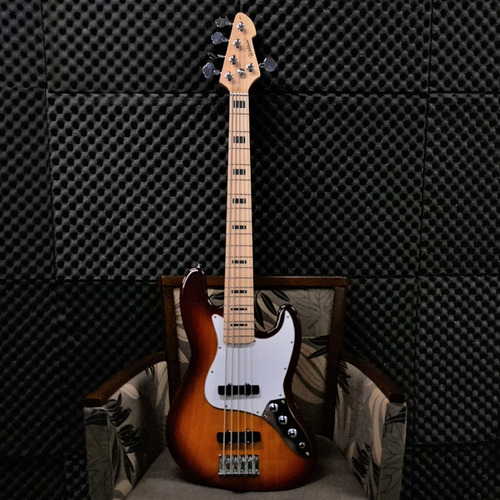 Imagem 2 de 9 de Contrabaixo Waldman Gjj-205x Ts 5 Cordas Jazz Bass Vintage