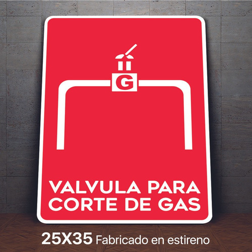 Señalamiento Valvula Para Corte De Gas Lp Letrero 25x35