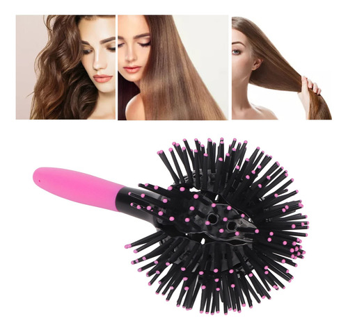 3d Bomb Curl Hair Brush, Peine De Pelo De Bola Redonda De