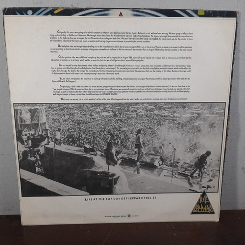 Imagem 3 de 8 de Vinil Lp Def Leppard Hysteria Com Encarte Bom Estado