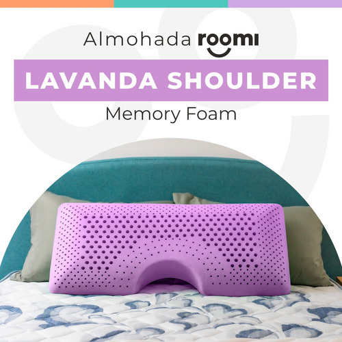 Almohada Shoulder Roomi Aromaterapia, Memory Foam 70 X 40 Cm Lavanda