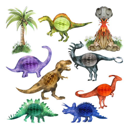 9 Juegos De Centros De Mesa De Dinosaurio Con Diseno De Pana