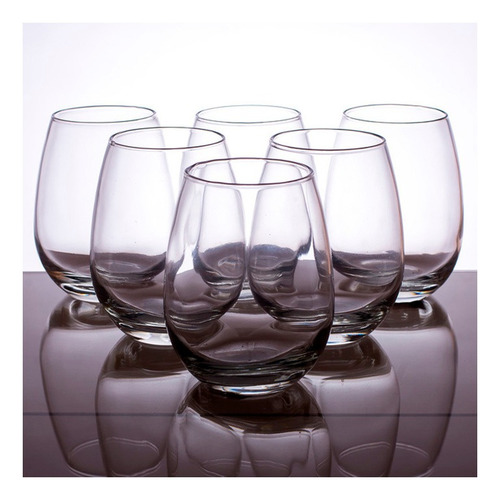 Imagen 6 de 10 de Vaso Vidrio Copa S/tallo Copón Vino Gourmet Rigolleau X6