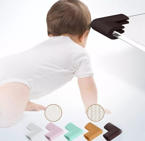 Protección Anti Golpes De Goma Para Esquinas Color Marrón