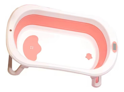 Bañera Plegable Bebe Grande 80x49 Antideslizante Rosa Multicolor