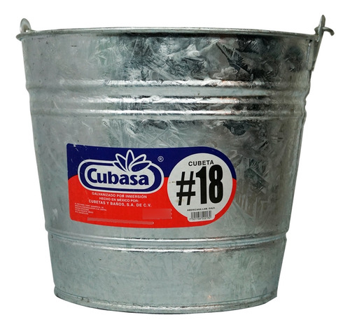 Cubeta De Lamina Galvanizada. 17 L - #18 Cubasa / 2 Pza