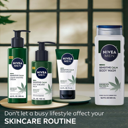 Nivea Men Sensitive Calm Face And Beard Balm, Bálsamo Para B