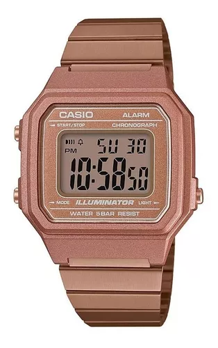 Reloj Casio Vintage Mujer Rose Gold Sumergible B-650wc-5a