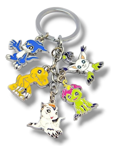 Llavero Digimon Metal Agumon Palmon Veemon Gatomon Gomamon