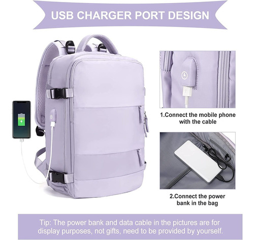 Mochila De Gran Capacidad Con Puerto De Carga Usb