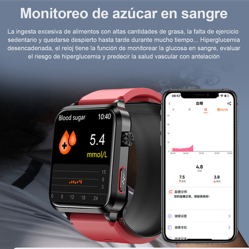Ssb Smart Watch Mujer Hombre Glucosa En Sangre Ácido Úrico