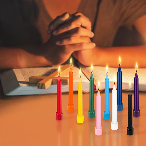 Mega Candles 40 Mini Velas Cónicas Sin Perfume De Color Rosa