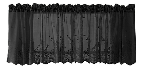 Cortina Para Ventana Bordada Voile Sheer Curer Valance Tiers